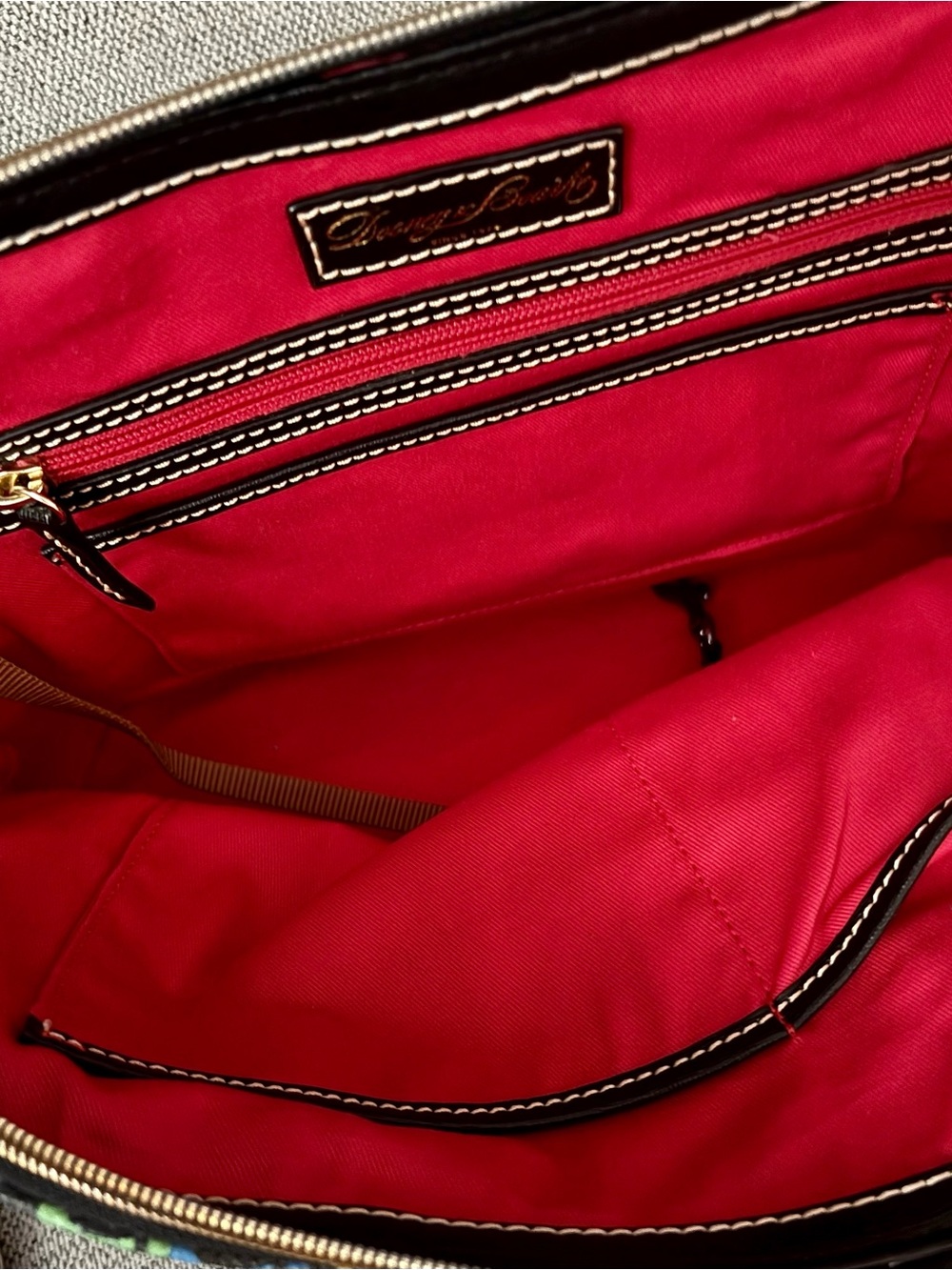 Dooney & Bourke Black Multicolor Zip Zip Satchel Handbag - Picture 5 of 6